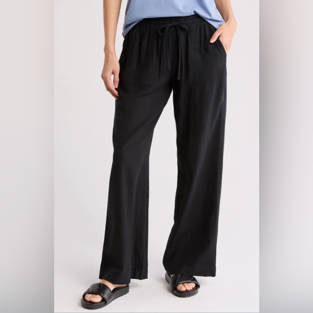 Caslon Linen Blend Black Pants Size L